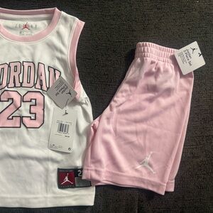 Jordan Kids' White and Pink Jersey Set